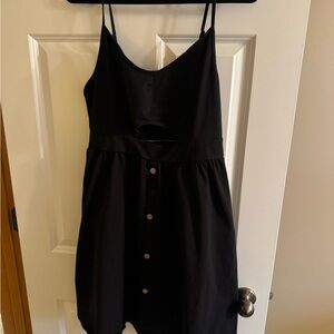 Chic Black Button-Front Mini Dress